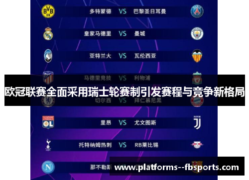 欧冠联赛全面采用瑞士轮赛制引发赛程与竞争新格局 欧冠联赛全面采用瑞士轮赛制引发赛程与竞争新格局