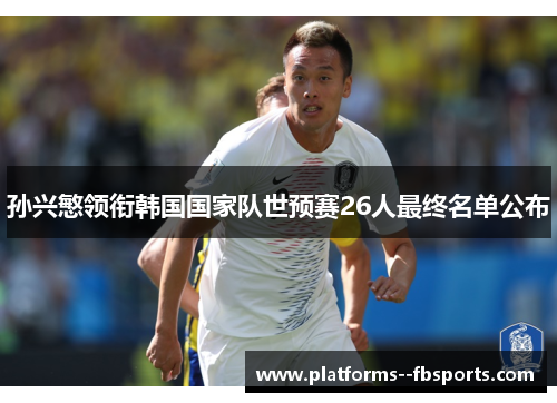 孙兴慜领衔韩国国家队世预赛26人最终名单公布